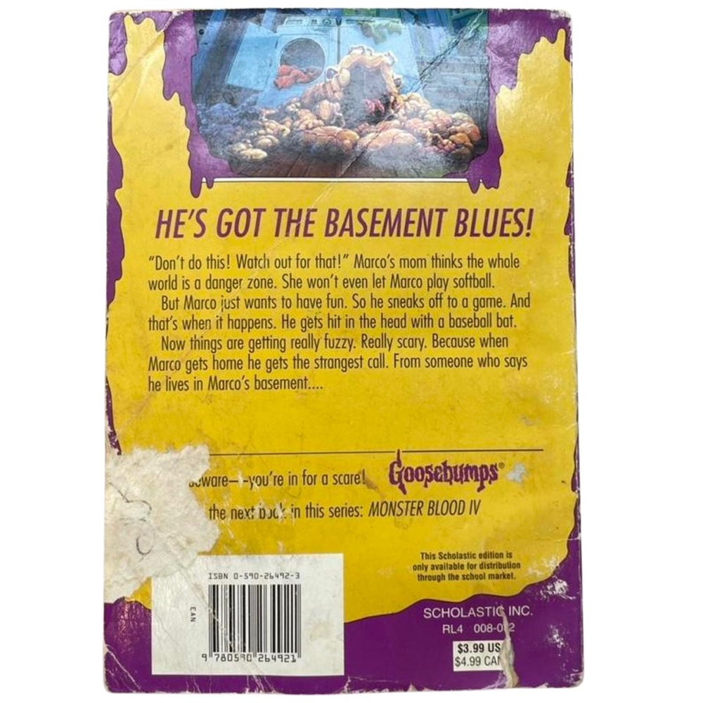 Rare VINTAGE 90s GOOSEBUMPS Paperback Book "I Live In Your Basement" by RL STINE - Picture 2 of 2